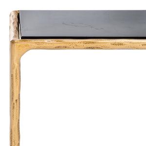 Safavieh Jessa Console Table - Exquisite Brass Frame With Sleek Black Marble Top For Elegant Interiors Brass ,Black Forged Metal ,Black Marble ,Wood Sfv9502f