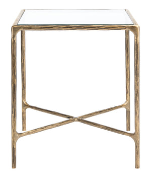 Safavieh JESSA Forged Metal Square End Table - Modern Minimalist Accent for Stylish Living Spaces Brass SFV9503A
