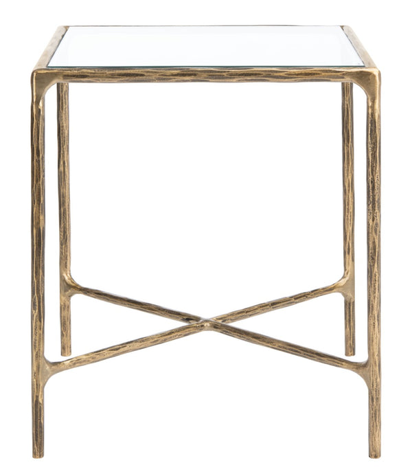 Safavieh JESSA Forged Metal Square End Table - Modern Minimalist Accent for Stylish Living Spaces Brass SFV9503A