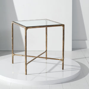 Safavieh JESSA Forged Metal Square End Table - Modern Minimalist Accent for Stylish Living Spaces Brass SFV9503A