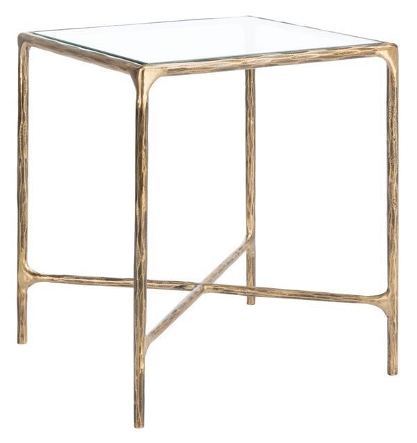 Safavieh JESSA Forged Metal Square End Table - Modern Minimalist Accent for Stylish Living Spaces Brass SFV9503A