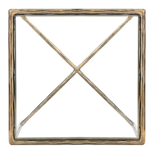 Safavieh JESSA Forged Metal Square End Table - Modern Minimalist Accent for Stylish Living Spaces Brass SFV9503A