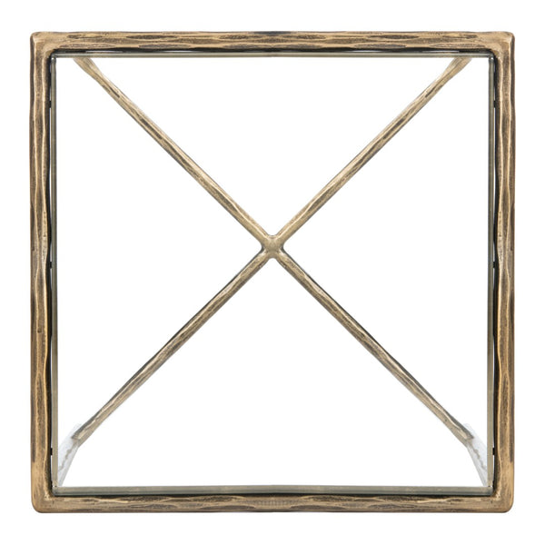 Safavieh JESSA Forged Metal Square End Table - Modern Minimalist Accent for Stylish Living Spaces Brass SFV9503A