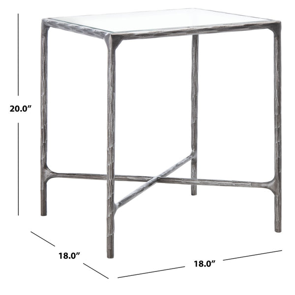 Safavieh JESSA Forged Metal Square End Table - Modern Minimalist Accent for Stylish Living Spaces Silver SFV9503B