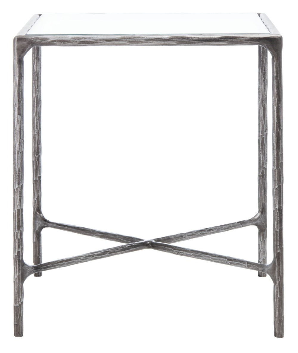 Safavieh JESSA Forged Metal Square End Table - Modern Minimalist Accent for Stylish Living Spaces Silver SFV9503B