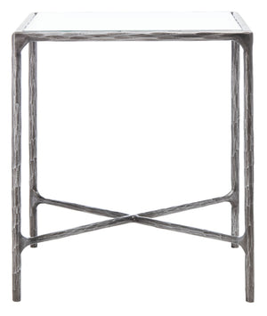 Safavieh JESSA Forged Metal Square End Table - Modern Minimalist Accent for Stylish Living Spaces Silver SFV9503B
