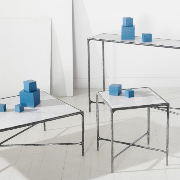 Safavieh JESSA Forged Metal Console Table - Elegant Tempered Glass Top for Modern and Classic Interiors Silver SFV9502B
