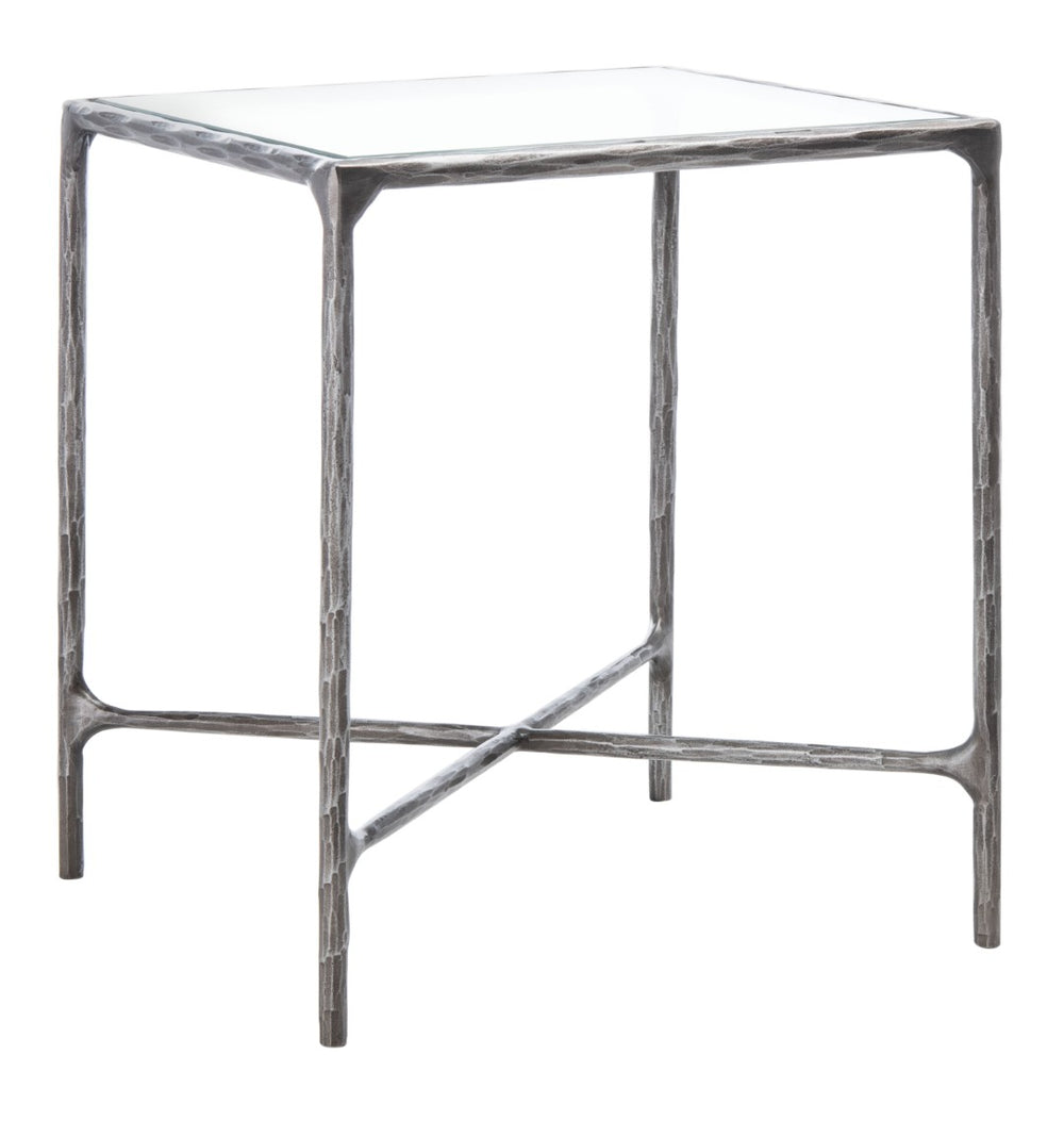 Safavieh JESSA Forged Metal Square End Table - Modern Minimalist Accent for Stylish Living Spaces Silver SFV9503B