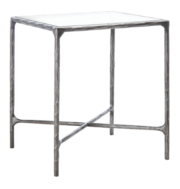 Safavieh JESSA Forged Metal Square End Table - Modern Minimalist Accent for Stylish Living Spaces Silver SFV9503B
