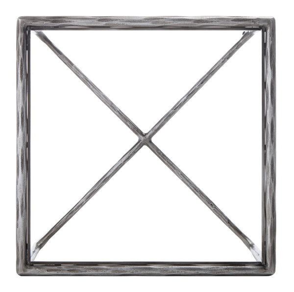 Safavieh JESSA Forged Metal Square End Table - Modern Minimalist Accent for Stylish Living Spaces Silver SFV9503B