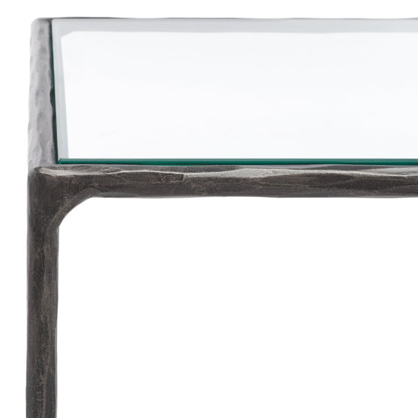 Safavieh JESSA Forged Metal Square End Table - Modern Minimalist Accent for Stylish Living Spaces Black SFV9503E