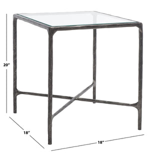 Safavieh JESSA Forged Metal Square End Table - Modern Minimalist Accent for Stylish Living Spaces Black SFV9503E