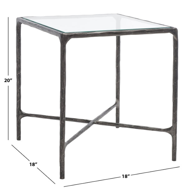 Safavieh JESSA Forged Metal Square End Table - Modern Minimalist Accent for Stylish Living Spaces Black SFV9503E