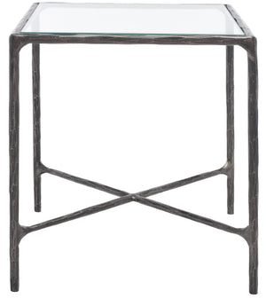Safavieh JESSA Forged Metal Square End Table - Modern Minimalist Accent for Stylish Living Spaces Black SFV9503E