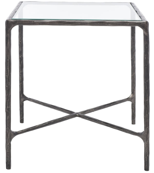 Safavieh JESSA Forged Metal Square End Table - Modern Minimalist Accent for Stylish Living Spaces Black SFV9503E