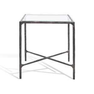 Safavieh JESSA Forged Metal Square End Table - Modern Minimalist Accent for Stylish Living Spaces Black SFV9503E