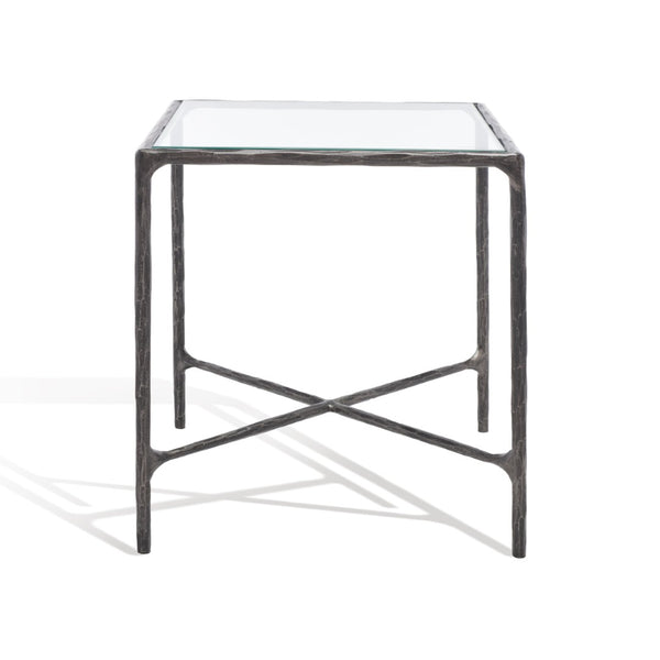 Safavieh JESSA Forged Metal Square End Table - Modern Minimalist Accent for Stylish Living Spaces Black SFV9503E