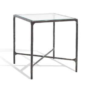 Safavieh JESSA Forged Metal Square End Table - Modern Minimalist Accent for Stylish Living Spaces Black SFV9503E