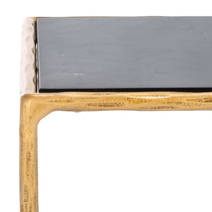 Safavieh JESSA Contemporary Brass & Black Marble Square End Table - Stylish Accent for Living Spaces SFV9503F
