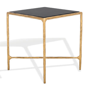 Safavieh JESSA Contemporary Brass & Black Marble Square End Table - Stylish Accent for Living Spaces SFV9503F