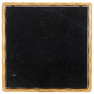 Safavieh JESSA Contemporary Brass & Black Marble Square End Table - Stylish Accent for Living Spaces SFV9503F