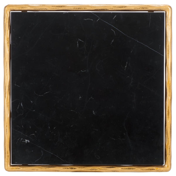 Safavieh JESSA Contemporary Brass & Black Marble Square End Table - Stylish Accent for Living Spaces SFV9503F