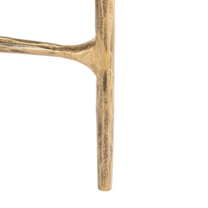 Safavieh JESSA Forged Metal Tall Round End Table – Elegant Glass Top, Modern Design for Stylish Living Spaces Brass SFV9504A
