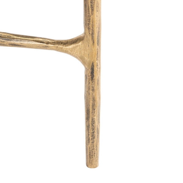 Safavieh JESSA Forged Metal Tall Round End Table – Elegant Glass Top, Modern Design for Stylish Living Spaces Brass SFV9504A