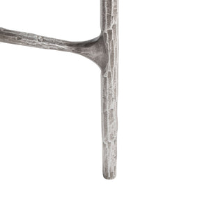 Safavieh JESSA Forged Metal Tall Round End Table – Elegant Glass Top, Modern Design for Stylish Living Spaces Silver SFV9504B