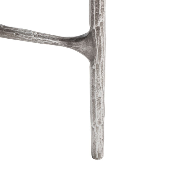 Safavieh JESSA Forged Metal Tall Round End Table – Elegant Glass Top, Modern Design for Stylish Living Spaces Silver SFV9504B