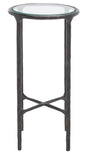Safavieh Jessa Forged Metal Tall Round End Table Black Forged Metal / White Marble SFV9504E