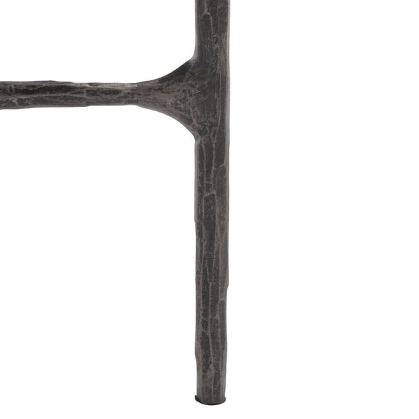 Safavieh JESSA Forged Metal Tall Round End Table – Elegant Glass Top, Modern Design for Stylish Living Spaces Black SFV9504E