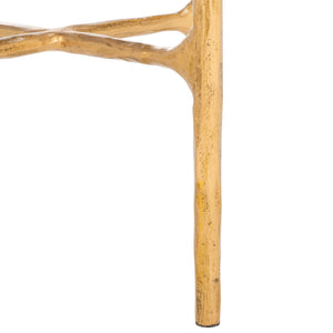 Safavieh JESSA Tall Round End Table - Luxurious Brass & Black Marble Accent for Modern Interiors & Small Spaces SFV9504F