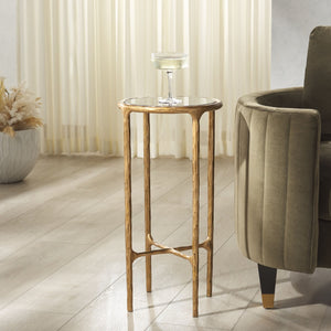 Safavieh JESSA Tall Round End Table - Luxurious Brass & Black Marble Accent for Modern Interiors & Small Spaces SFV9504F
