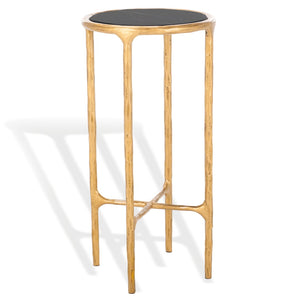 Safavieh JESSA Tall Round End Table - Luxurious Brass & Black Marble Accent for Modern Interiors & Small Spaces SFV9504F