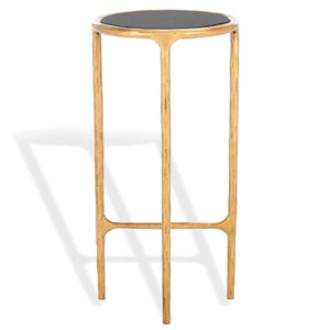 Safavieh JESSA Tall Round End Table - Luxurious Brass & Black Marble Accent for Modern Interiors & Small Spaces SFV9504F