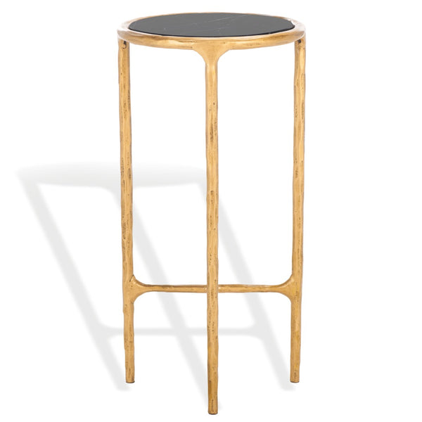 Safavieh JESSA Tall Round End Table - Luxurious Brass & Black Marble Accent for Modern Interiors & Small Spaces SFV9504F