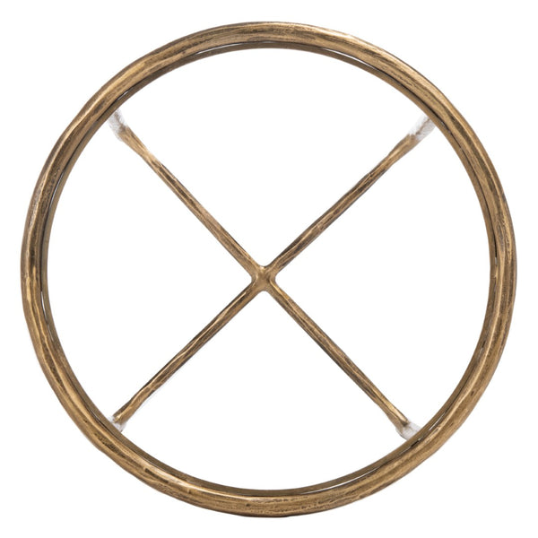 Safavieh JESSA Forged Metal Round End Table – Modern Elegance with Glass Top and Sturdy Design for Living Spaces Brass SFV9505A
