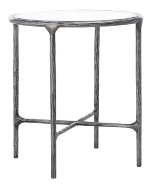 Safavieh JESSA Forged Metal Round End Table – Modern Elegance with Glass Top and Sturdy Design for Living Spaces Silver SFV9505B