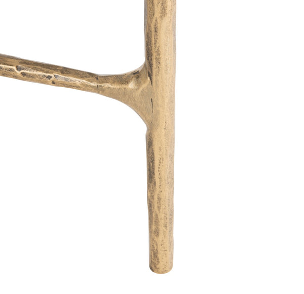 Safavieh JESSA Forged Metal Round End Table - Elegant Brass & White Marble Accent for Modern Spaces SFV9505C