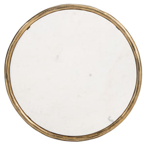Safavieh JESSA Forged Metal Round End Table - Elegant Brass & White Marble Accent for Modern Spaces SFV9505C