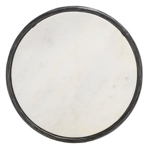 Safavieh JESSA Elegant Round End Table - Black Metal & White Marble, Versatile Design for Any Space SFV9505D
