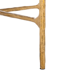 Safavieh JESSA Forged Metal Round End Table - Black Marble Top & Brass Finish for Elegant Living Spaces SFV9505F