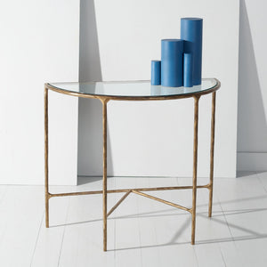 Safavieh JESSA Forged Metal Console Table - Modern Minimalist Design for Entryways & Living Spaces Showcase Brass SFV9506A