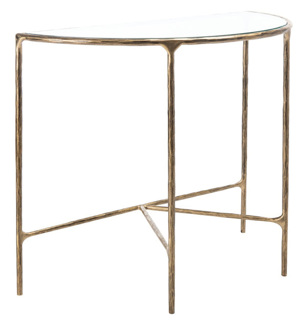 Safavieh JESSA Forged Metal Console Table - Modern Minimalist Design for Entryways & Living Spaces Showcase Brass SFV9506A