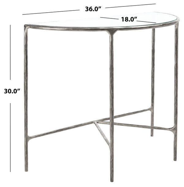 Safavieh JESSA Forged Metal Console Table - Modern Minimalist Design for Entryways & Living Spaces Showcase Silver SFV9506B