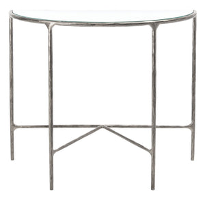 Safavieh JESSA Forged Metal Console Table - Modern Minimalist Design for Entryways & Living Spaces Showcase Silver SFV9506B