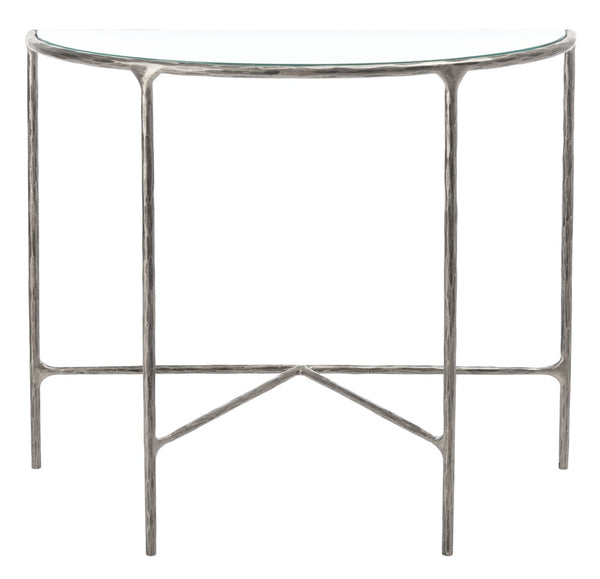 Safavieh JESSA Forged Metal Console Table - Modern Minimalist Design for Entryways & Living Spaces Showcase Silver SFV9506B