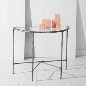 Safavieh JESSA Forged Metal Console Table - Modern Minimalist Design for Entryways & Living Spaces Showcase Silver SFV9506B