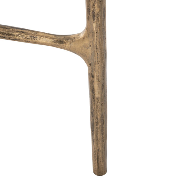 Safavieh JESSA Modern Forged Metal Console Table with Luxe Marble Top for Chic Entryway or Living Space White / Brass SFV9506C